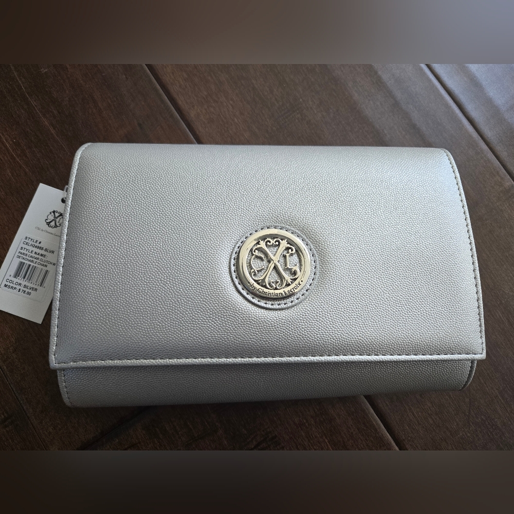 NWT.  CXL By Christian Lacroix Silver Clutch Bag